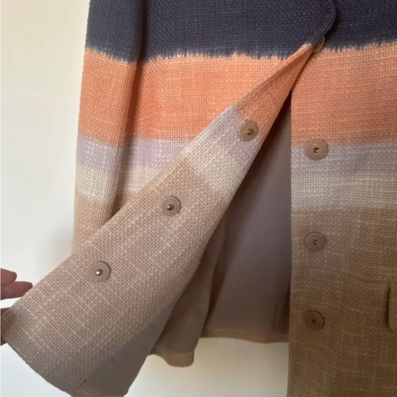 Tory Burch ombre, multicolor, cotton suit, jacket size 12 - Picture 2 of 3